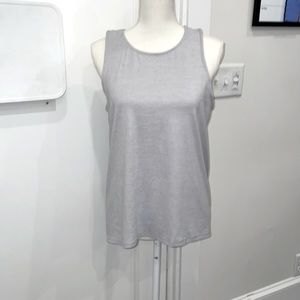 Heather gray athletic tank with open back. Size large. Excellent condition